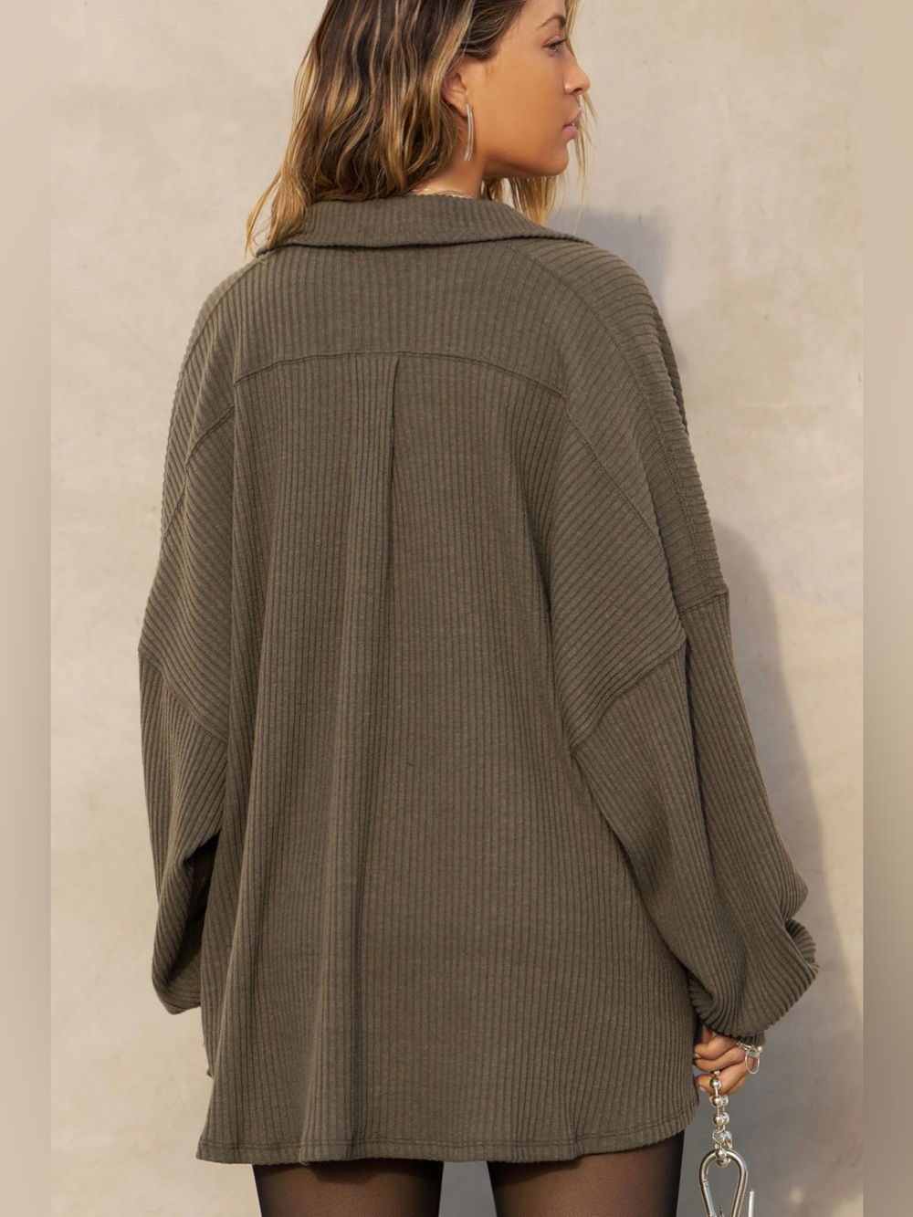 Joah Brown Deep V Pullover - Picture 3 of 11
